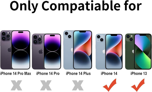 Phone Case Compatible with Iphone 13 & Iphone 14, Clear Case Shockproof Protective Bumper Slim Cover for 6.1 Inch