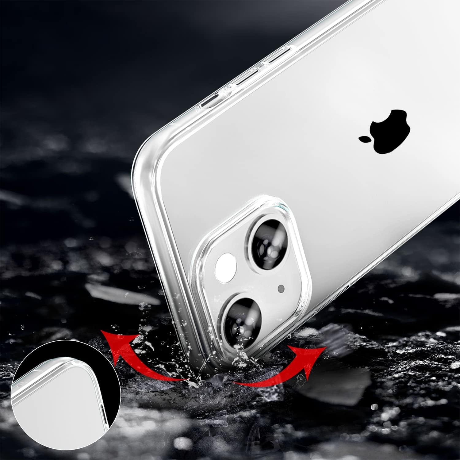 Phone Case Compatible with Iphone 13 & Iphone 14, Clear Case Shockproof Protective Bumper Slim Cover for 6.1 Inch