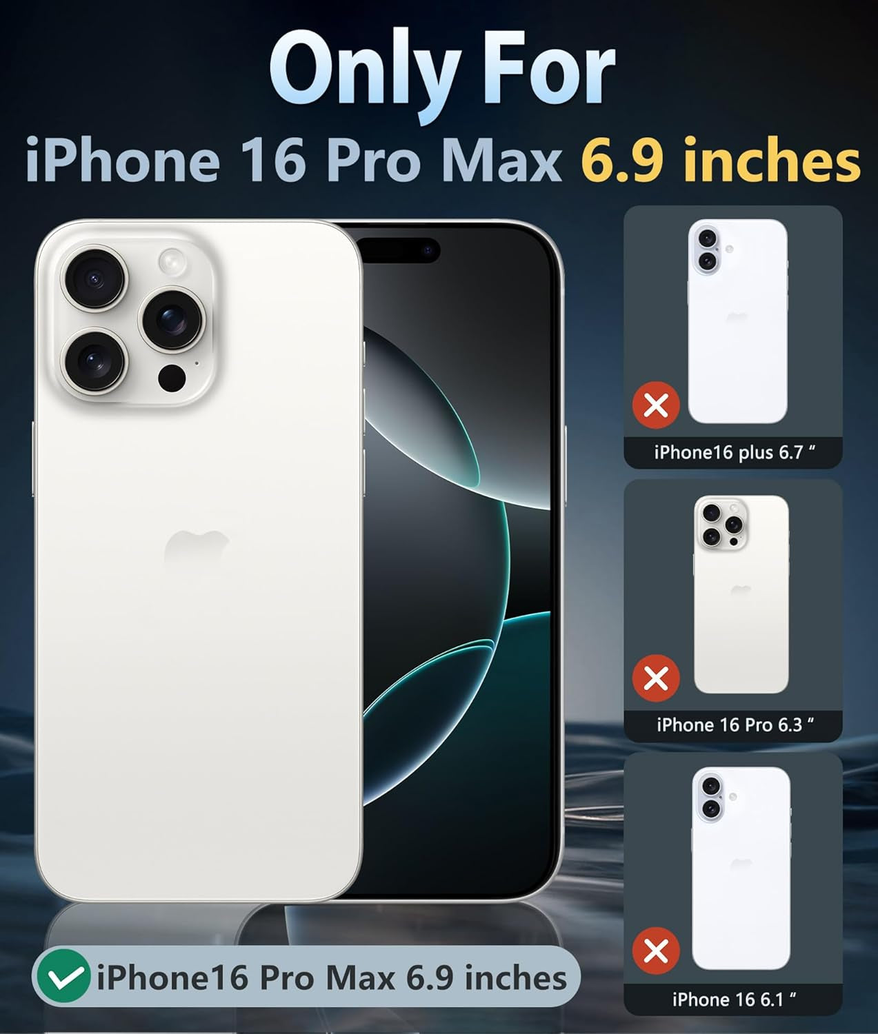for Iphone 16 Pro-Max Case: Clear Magnetic Phone Cases with Screen Protector Compatible with Magsafe Slim anti Yellowing Rugged Shockproof Protective Transparent Cell Cover (A-Clear)